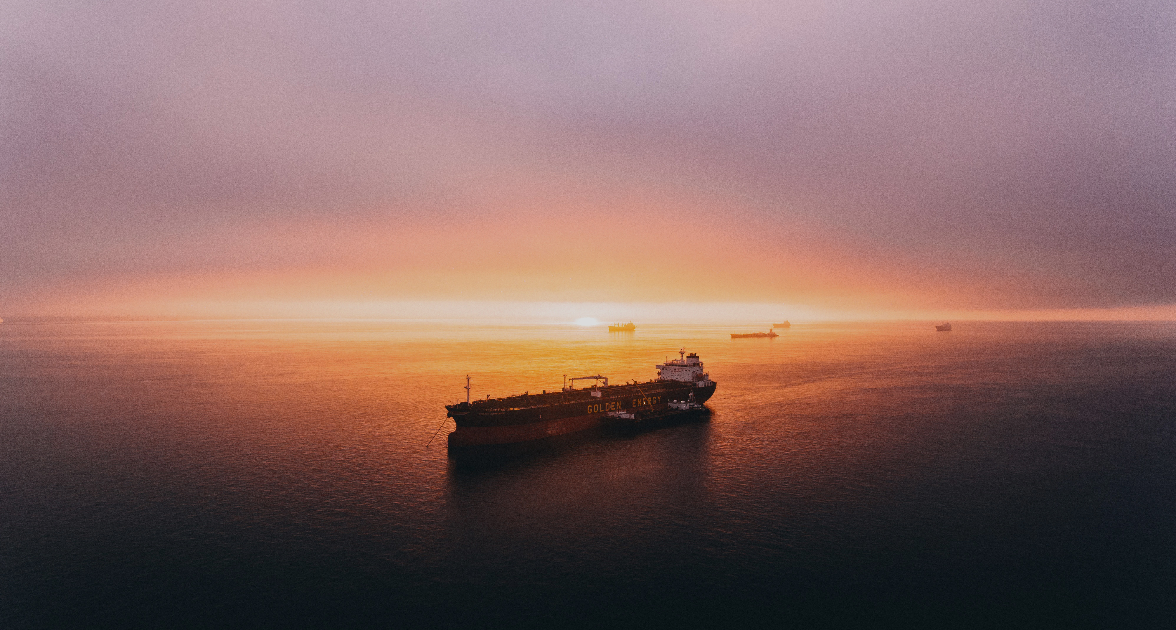 Ship at sunset